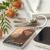 Nana Est Jahr handgeschriebene Schrift mit Herz-Fo Schlüsselanhänger (Vorderseite rechts)