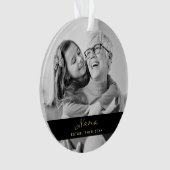 Nana Established | Foto Heart Black and Gold Ornament (Vorderseite)