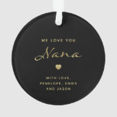 Nana Established | Foto Heart Black and Gold Ornament (Rückseite)