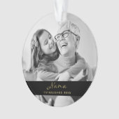 Nana Established | Foto Heart Black and Gold Ornament (Vorderseite)