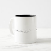 Nana Established | Oma Geschenk Zwei-Tonen-Kaffee- Zweifarbige Tasse (Vorderseite Links)