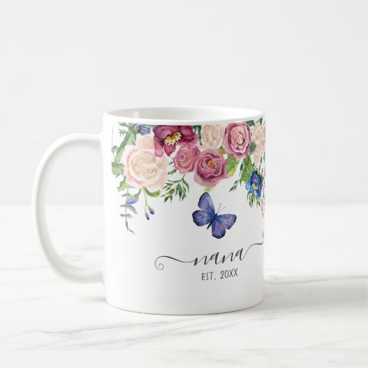 Nana Etablierte Hübsche Rosa Flora Kaffeetasse (Links)