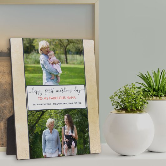 Nana First Mthers Day - 2 Foto Personalisiert Fotoplatte