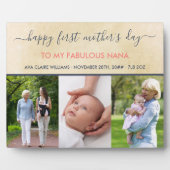 Nana First Mthers Day - 3 Foto Personalisiert Fotoplatte (Vorderseite)