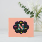 Nana Floral Blumen Name Initiale Postkarte (Stehend Vorderseite)