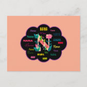 Nana Floral Blumen Name Initiale Postkarte (Vorderseite)