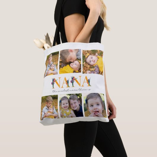 Nana Floral Custom Foto Tulips Einkaufstasche Tasche (Von Nahem)