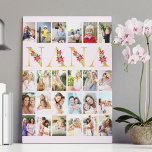 Nana Floral Gold Buchstaben 24 Vertikale FotoColla Leinwanddruck<br><div class="desc">Herrliches Foto für Ihre Nana. Das Design ist mit Blumenbriefen für "Nana" gestaltet, die in Gold gedruckt und mit rosa Lilienfarben verziert sind. Die Fotovorlage ist für Sie ein Set, um 24 Ihrer Lieblings-Fotos hinzuzufügen, die alle im vertikalen Porträtformat angezeigt werden. Diese Foto-Collage im Rasterstil setzt sich aus einer rosa...</div>