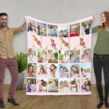 Nana Floral Letters 24 Vertikale FotoCollage Rosa