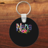 Nana Floral Niedliche Blume Oma segnen Oma Schlüsselanhänger (Vorderseite)