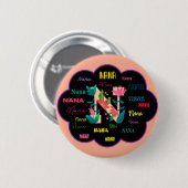 Nana Florales Blumenname Initial Button (Vorne & Hinten)