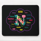 Nana Florales Blumenname Initiale Mousepad (Vorne)