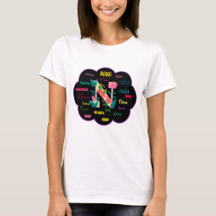 Nana Florales Blumenname Initiale T-Shirt