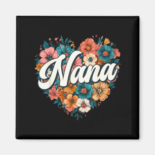 Nana florales Herz Blumen Muttertag vintage Retro Magnet