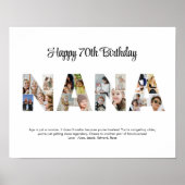 Nana Foto Collage Letter Cutout Oma Birthday Poster (Vorne)
