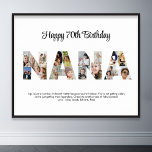 Nana Foto Collage Letter Cutout Oma Birthday Poster<br><div class="desc">Feiern Sie die besonderen Momente mit Ihrer Großmutter mit diesem Oma Foto Collage Design. Dieses individuell gestaltbare Design eignet sich hervorragend, um ein personalisiertes und herzliches Geschenk für Muttertag und Geburtstag zu schaffen. Craft eine wunderschöne Collage mit dem Wort NANA, mit wertvollen Momenten, schaffen eine visuelle Reise der wertvollen Erinnerungen,...</div>