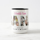 Nana Foto Collage Letter Cutout Oma Picture Zweifarbige Tasse (Mittel)