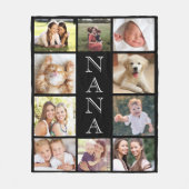 Nana Foto Collage Personalisiert Black Fleecedecke (Vorderseite)