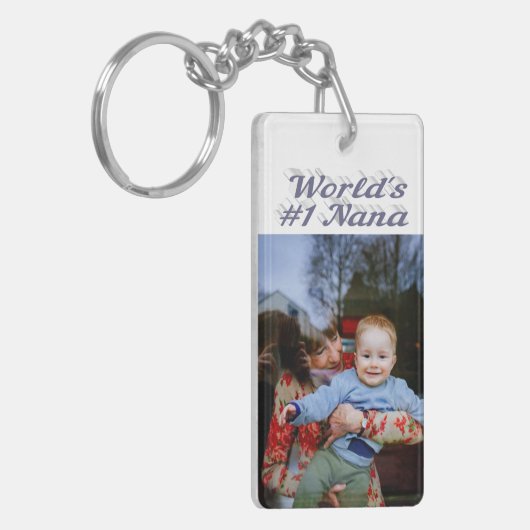 Nana Foto graue Text Mütter Day Schlüsselanhänger (Vorderseite links)