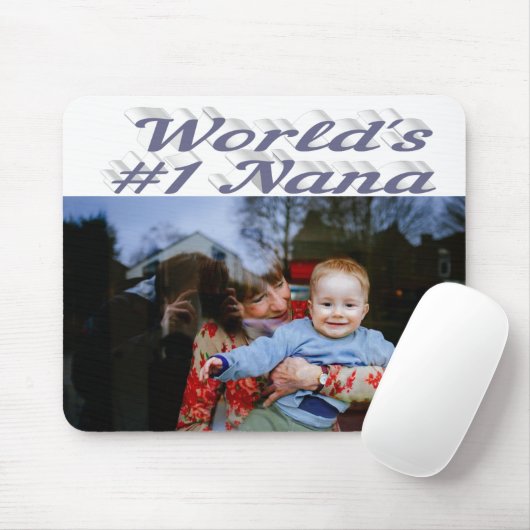Nana-Foto-Grautext Mousepad (Mit Mouse)
