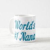Nana Foto Himmelsblau Text Kaffee Tasse (Vorderseite Links)
