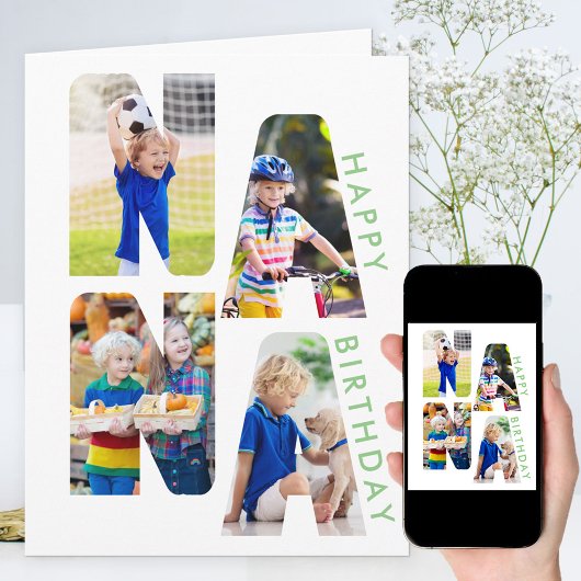 NANA Foto Letter Cutout Birthday Karte