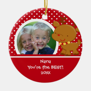 Nana-Foto-Ren-Weihnachtsverzierung Keramik Ornament
