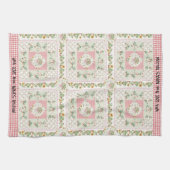 Nana Garden Strawberry Bee Red Check Watercolor Geschirrtuch (Horizontal)