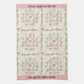 Nana Garden Strawberry Bee Red Check Watercolor Geschirrtuch (Vertikal)