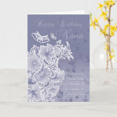 Nana, Geburtskarte mit Blume und Schmetterlingen Karte (Gelbe Blume)