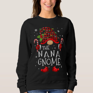 Nana Gnome Buffalo Plaid Matching Family Christmas Sweatshirt