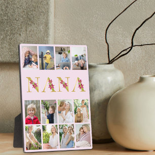Nana Gold-Blumenbuchstaben 12 Hochformat-Fotocolla Fotoplatte