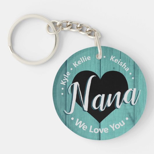 Nana Grand kids Personalisiert Name Wir Liebe Schlüsselanhänger (Vorderseite)