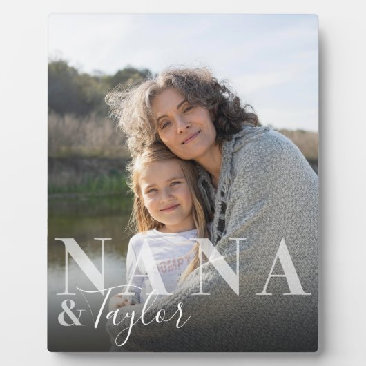 Nana & Grandchild Script Name Foto Keepake Fotoplatte (Vorderseite)