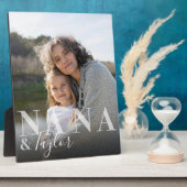 Nana & Grandchild Script Name Foto Keepake Fotoplatte (Seite)