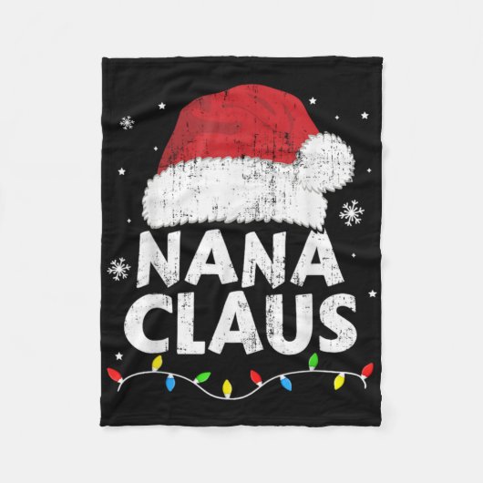 Nana Grandma Claus Christmas Lights Matching Famil Fleecedecke (Vorderseite)