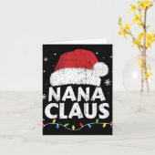 Nana Grandma Claus Christmas Lights Matching Famil Karte (Gelbe Blume)