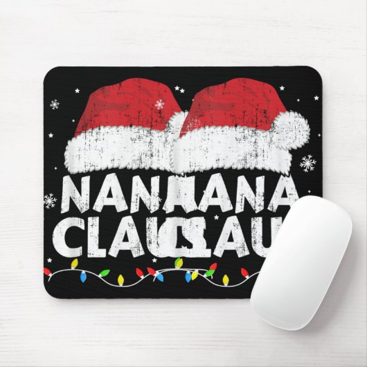 Nana Grandma Claus Christmas Lights Matching Famil Mousepad (Mit Mouse)