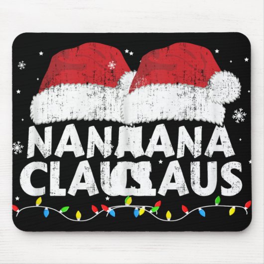 Nana Grandma Claus Christmas Lights Matching Famil Mousepad (Vorne)