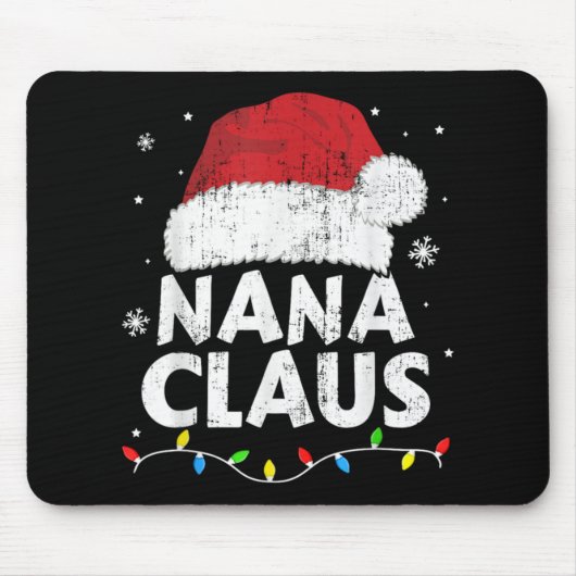 Nana Grandma Claus Christmas Lights Matching Famil Mousepad (Vorne)