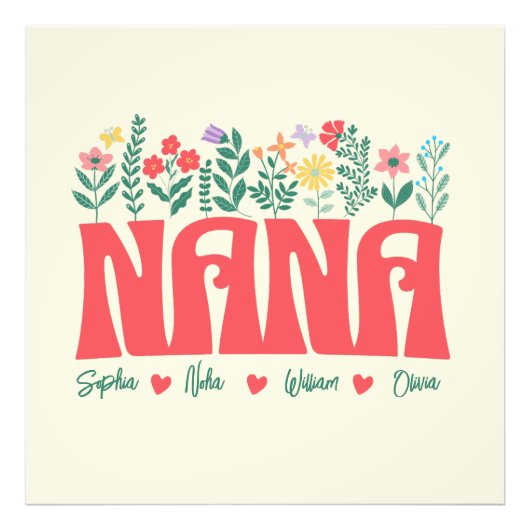 NANA GRANDMA GRANDMOTHER GRANNY - Anpassen Fotodruck (Vorne)