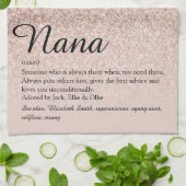 Nana Grandma Granny Definition Rose Gold Glitter Geschirrtuch (Gefaltet)