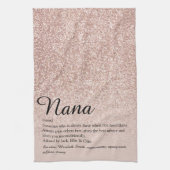 Nana Grandma Granny Definition Rose Gold Glitter Geschirrtuch (Vertikal)