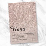 Nana Grandma Granny Definition Rose Gold Glitter Geschirrtuch<br><div class="desc">Personalise for your special Grandma,  Grandmother,  Granny,  Nan,  Nanny or Abuela to create a unique gift for birthdays,  Christmas,  mother's day or any day you want to show how much she means to you. A perfect way to show her how amazing she is every day. Designed by Thisisnotme©</div>