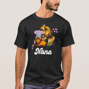 Nana Grandma Niedlich Zoo Animals Lion Giraffe Ele T-Shirt