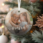 Nana Grandma Script Overlay Ornament Aus Glas