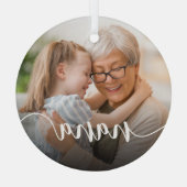 Nana Grandma Script Overlay Ornament Aus Glas (Rückseite)