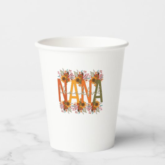 Nana Grandmutter Erntedank Nana Grandm Pappbecher (Vorderseite)