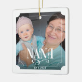 Nana Grandpa Jahr Etabliert 2 Foto Weihnachten Keramikornament (Links)