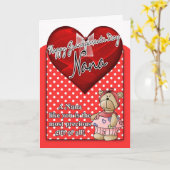 Nana Grandparents Day Card - Red And White Polka D Karte (Gelbe Blume)